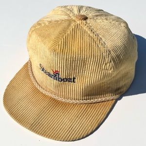 Vintage Corduroy Trucker Hat With “Steamboat” Embroidered On Front Mustard Yello